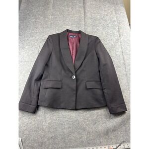 Evan-Picone Womens 10 Textured Single Button Blazer Jacket Old Money VTG 00s